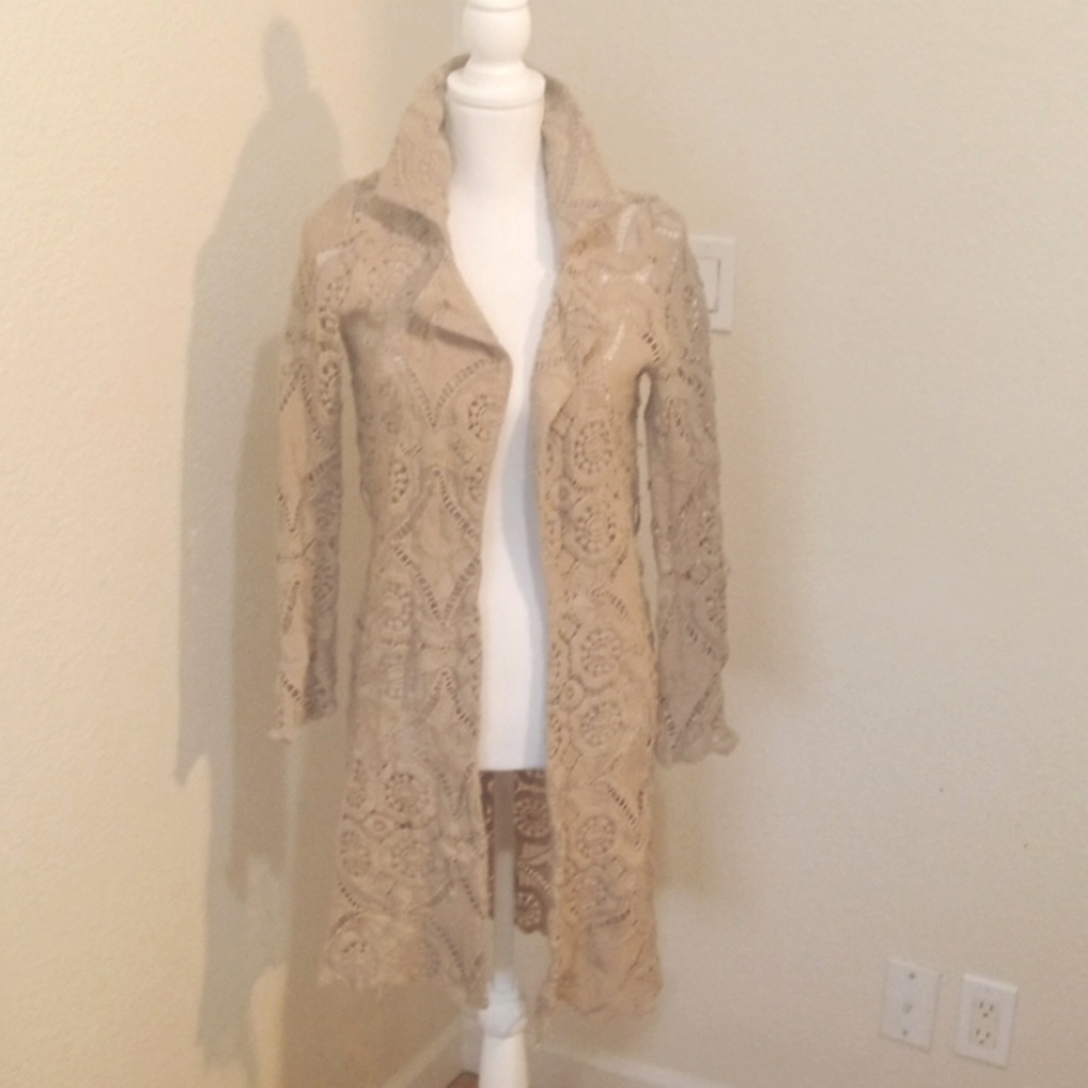 Khaki Lace open bodice Jacket